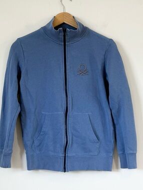 United Colors of Benetton Kids Blue Full-Zip Logo Sweatshirt - Size L